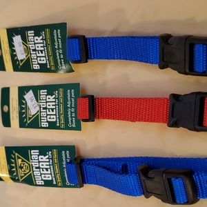 Dog collars set of 3 adjustable 10 to 16 inches in red and Blue